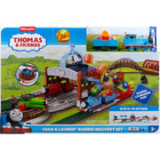 Fisher-Price Thomas & Friends Load & Launch Barrel Delivery Set, Motorized Classic Thomas Engine, 18 ft Track with Tunnel, Bridge, Turntable, and Delivery Warehouse, Ages 3-6