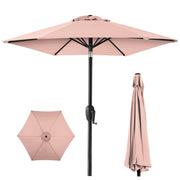 Best Choice Products Outdoor Market Patio Umbrella, Heavy-Duty Steel Frame, Weather-Resistant Polyester Canopy, Push-Button Tilt, Crank Lift, Vented Top, 7.5ft, Rose Quartz