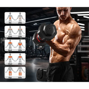 pooboo W20240508 50lbs Quick Select Adjustable Dumbbells (1 Pair)