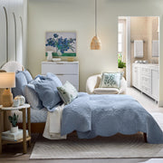 Better Homes & Gardens Paisley Medallion Cotton Quilt, Full/Queen, Blue Silver, Lightweight, Hypoallergenic