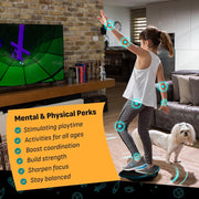 GoCube GoBalance Sport Balance Board with Bluetooth Connectivity, 12 Interactive Games, Core Strength Training, Black with Blue, 411545