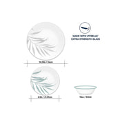 Corelle Solar Print 12 Piece 12-Pc. Glass Dinnerware Set - WHITE ONE SIZE