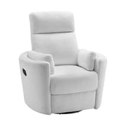 Soho Baby 81624424 Nottingham Manual Upholstered Glider Recliner Rocking Chair, Plush White