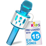 Move2Play Kids Karaoke Microphone, Bluetooth, 15 Pre-Loaded Nursery Rhymes, Four Voice Effects, Rechargeable Battery, Portable, Ages 2+