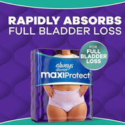 Always Discreet MaxiProtect Adult Diapers for Women, Maximum Plus Absorbency, Scented, Size L, 64 Count