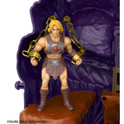 Mattel Masters of the Universe Battle for Eternia 2-in-1 Foldable Action Toy Playset with Castle Grayskull, Snake Mountain, and Exclusive Golden Armor Skeletor Figure JKN95