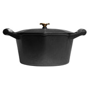 FINEX DL5-10001 Cast Iron Collection 5 qt. Octagon Cast Iron Dutch Oven in Black with Lid
