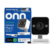 onn Outdoor Surveillance Camera, 1080p HDR Video, Night Vision, Two-Way Talk, Google Home Compatible, Waterproof, Wi-Fi and Bluetooth Enabled