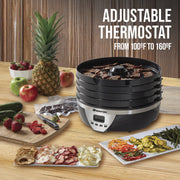 Mossy Oak 75-0701-MO 4 Tray Electric Food Dehydrator with Digital Timer, Adjustable Thermostat, 500 Watts