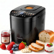 Patbrela Bread Machine 2LB, 16-in-1 Automatic Bread Maker with Color Touch Screen, Sourdough & Gluten-Free, 3 Loaf Sizes, 15H Delay Timer, Dough Jam Yogurt Maker, Black, BM002