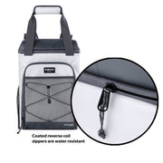 Igloo Marine Soft-Side Backpack Cooler, 28 Can Capacity, Water-Resistant Polyester, White and Gray, 11x7x16 in, 1.63 lb, 00063444