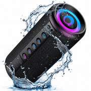 Cillso Portable Bluetooth Speaker, Bluetooth 5.4, IPX7 Waterproof, RGB Party Lights, 20W Stereo Sound, 20H Playtime, TWS Pairing, Black