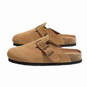 VoyageMartZenithTrend Thick Sole Birken-Style Clogs, Casual Closed-Toe Slip-On Sandals, Cushioned Footbed, Skid-Resistant Outsole, Brown, Medium Width