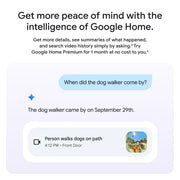 Google Nest Doorbell Wired 3rd Gen, 2K HDR Video, Gemini Technology, Wide 166 Field of View, Night Vision, Two-Way Audio, Snow