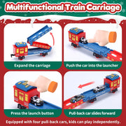 WonderStone WS-72A Electric Trains Set with Lights & Sound, Classical Cargo Cars & Tracks with Steam Engine