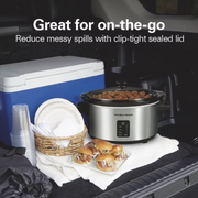 Hamilton Beach 33676 Programmable Stay or Go Slow Cooker, 7 Quart Capacity, Silver