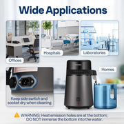 SPECSTAR Water Distiller Countertop, 1.06 Gallon Capacity, 750W, Stainless Steel Interior, Smart Switch, Black