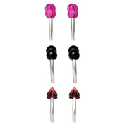 Body Jewelry 18 Gauge Multi-Color Stainless Steel Horseshoe Cartilage Set, 6 Pack