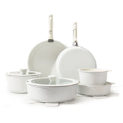 Sensarte SA-SET47-17PCS Nonstick Cookware Sets with Detachable Handles, 17 pcs White