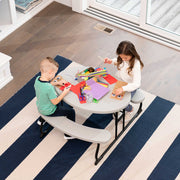 Lifetime Kids Picnic Table, Folding Children's Table with UV-Protected Polyethylene Top, Powder-Coated Steel Frame, Seats 4, Gray, 60339