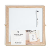 U Brands Magnetic Desktop Dry Erase Easel Whiteboard, 12 x 12 in, Wood Style Frame, Gold-Finished Stand, Marker Included, 6843WPDQ08