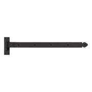Signature Hardware Leerwin Strap Square Corner Surface Mount Door Hinge, Hand-Forged Iron, Black Powder Coat, 30-1/4 in x 6-1/2 in, 955218-30.25