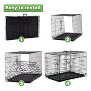 BestPet 48 Inch Foldable Metal Dog Crate with Double Doors, Adjustable Divider, Removable Tray, Black, TY-PC1200-Black