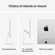 Apple Studio Display 27-Inch 5K Retina Computer Monitor with Standard Glass, Tilt and Height Adjustable Stand, Thunderbolt 5, USB-C Ports, Built-In 12MP Camera and Six-Speaker System, Silver, MFEW4LL/A