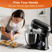 CEBORY SM-1533 3-IN-1 Stand Mixer, 6.5 QT Tilt-Head 10-Speed Food Mixer, Kitchen Electric Mixer with Dough Hook,  Onyx Black