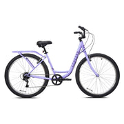Concord Laguna Comfort Bike, 27.5 in Wheels, Steel Low Step Frame, 7-Speed Shimano Gearing, Adjustable Seat and Handlebar, Unisex, Purple, 42815