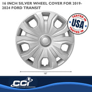 Coast To Coast Automotive Wheel Cover Set, 16 Inch, 5 Split Spoke, Silver Painted ABS, Set of 4, IWC54316S