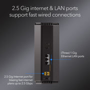 NETGEAR Nighthawk RS140 Dual-Band WiFi 7 Router, 5.0 Gbps Speed, 2.5 Gig Internet Port, Covers 2,250 Sq. Ft., Supports 80 Devices, Black