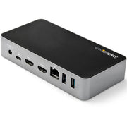 StarTech.com Dual HDMI Monitor USB-C Docking Station with 65W Power Delivery, 2x USB-A 3.0, 1x USB-C, Gigabit Ethernet, 1080p Dual Video Display, Black and Space Gray, DK30CHHPD