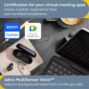 Jabra Evolve2 True Wireless Earbuds, Active Noise Cancellation, MultiSensor Voice Technology, USB-C, Black, 20797-989-899