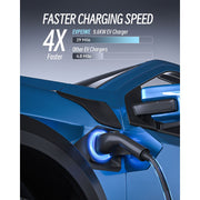 EVPEIWE Level 1/2 J1772 Electric Vehicle Charger, 40A, 25ft Cable, 110-240V Portable EV Charger with NEMA 14-50 and NEMA 5-15 Plug, Silver, EVPC-PAB-40AC