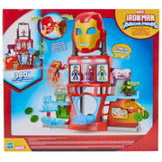 Hasbro Iron Man and His Awesome Friends IMF IQ Playset with Removable Role Play Mask, Poseable Figures, Accessories, Red and Gold