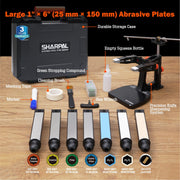 SHARPAL 202H Precision Knife Sharpener System, Adjustable 10-35 Angle, 7 Abrasive Plates, Leather Strop, Black
