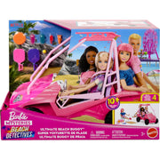 Mattel Barbie Mysteries Beach Detectives Ultimate Beach Buggy Playset, Hot Pink, Includes 10+ Accessories, Seats 4 Dolls JFV68