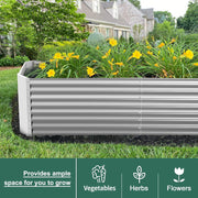 Land Guard Raised Garden Bed, 8x4x2ft, Galvanized Metal, Rust Resistant, 24-Inch Deep, Gray, TY240/90-YIN