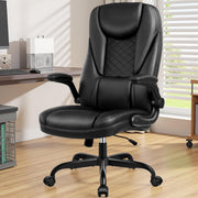 CoolHut Coolhut-200PY-Black Executive Office Chair Big and Tall Office Chair Ergonomic Leather Chair with Lumbar Support, 330lbs, Black