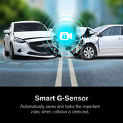 YADA BT534582-6/2 RoadCam AI 3-Channel Dash Cam with AI-Powered Driver Assistance, Front Interior Rear Full-Coverage