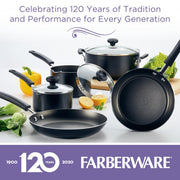Farberware 3-Piece Easy Clean Frying Pan, Skillet Set, Black - Material: Aluminum