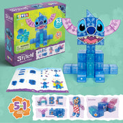 Tytan Toys Disney Stitch Magnetic Cube Set, 53-Piece 5-in-1 STEAM Building Toy for Ages 3+, Multicolor