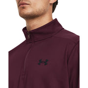 Under Armour Fleece Quarter-Zip Long-Sleeve Pullover for Men - Dark Maroon/Black - L