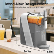 VECYS 6-in-1 Slushie Machine with Medical-Grade High-Impact Jar, 10-Level Texture Control, 50.7 fl oz Capacity, Gray, SL15