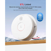 SITERWELL GS562A Hardwired Interconnected Photoelectric Smoke Detector with 9V Backup Battery, Test/Silence Button, 4 Pack