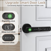 Unbranded Fingerprint Door Lock Biometric Door Knob, 5-in-1 Keyless Entry with Fingerprint, App, Code, Key, IC Card, Black