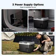 Simzlife 12V Car Refrigerator, 12QT Electric Cooler with Handle, Dual Power DC/AC, -4F to 68F Temperature Range, Compact Black Fridge for RV Camping Travel Truck CF028-12BL