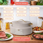 Beautiful 19539 10 in 1 Electric Multi-Cooker, Porcini Taupe by Drew Barrymore