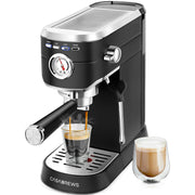Casabrews CM5418 BLK 20 Bar Espresso Machine with Milk Frother Steam Wand, Black